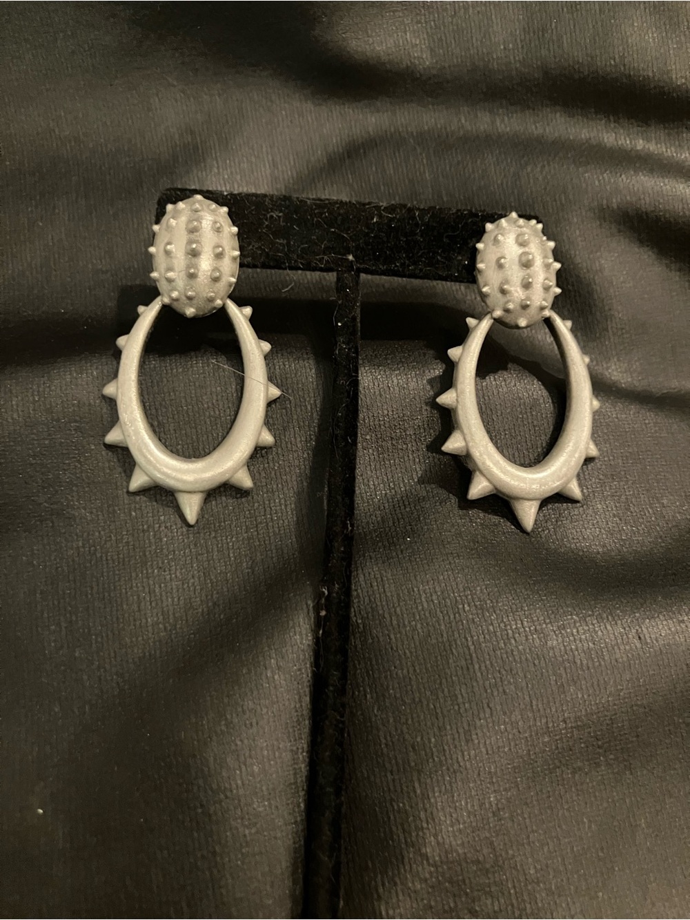 Nordstrom Silver Spiked Hoop Drop Earrings